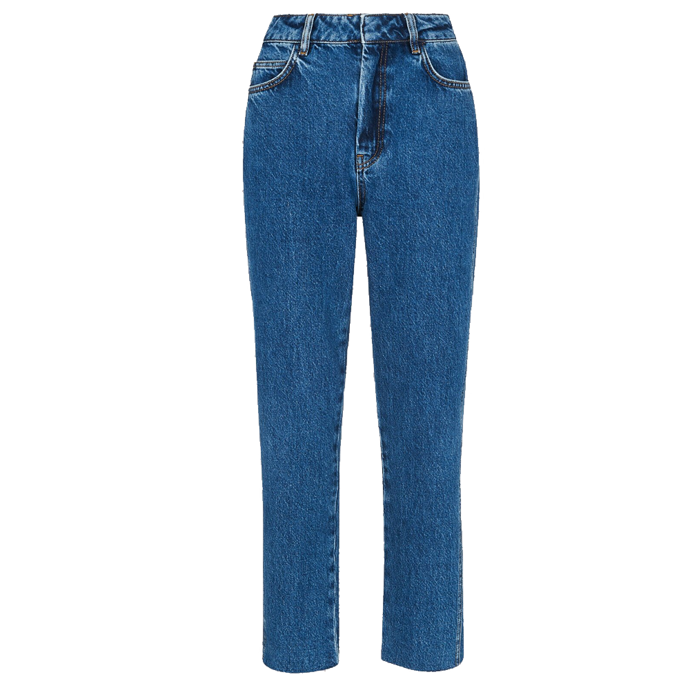 Whistles Blue Authentic Slim Frayed Jeans